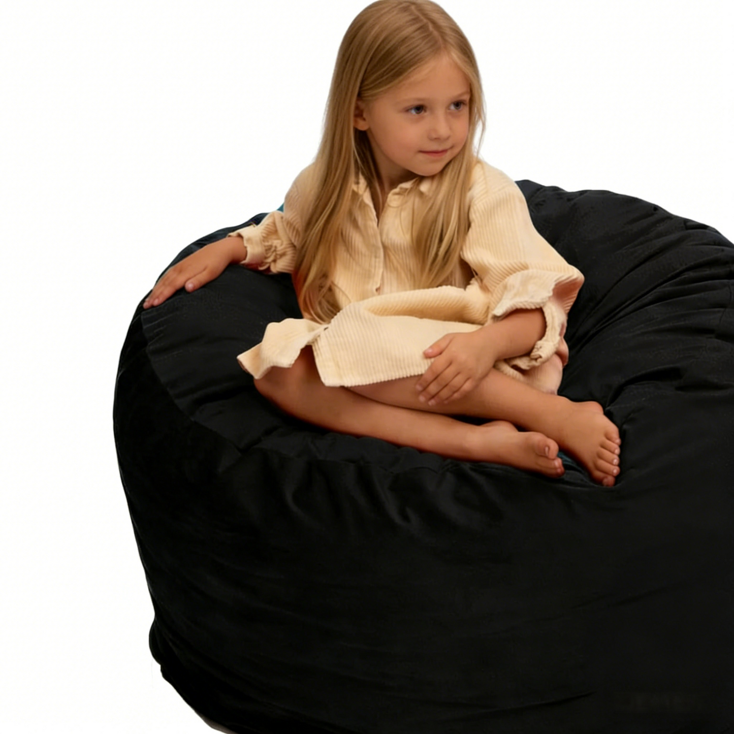 3-Foot Teal Suede Bean Bag, Oversized & Multi-Use Lounge Chair