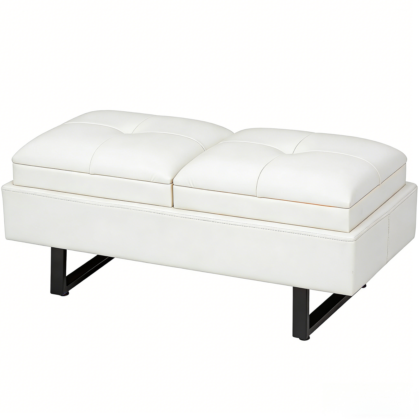 Modern Futon Sofa Bed, 2-Seater, PU Leather