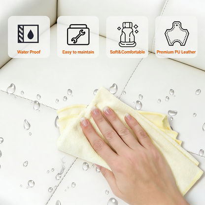 Modern Futon Sofa Bed, 2-Seater, PU Leather