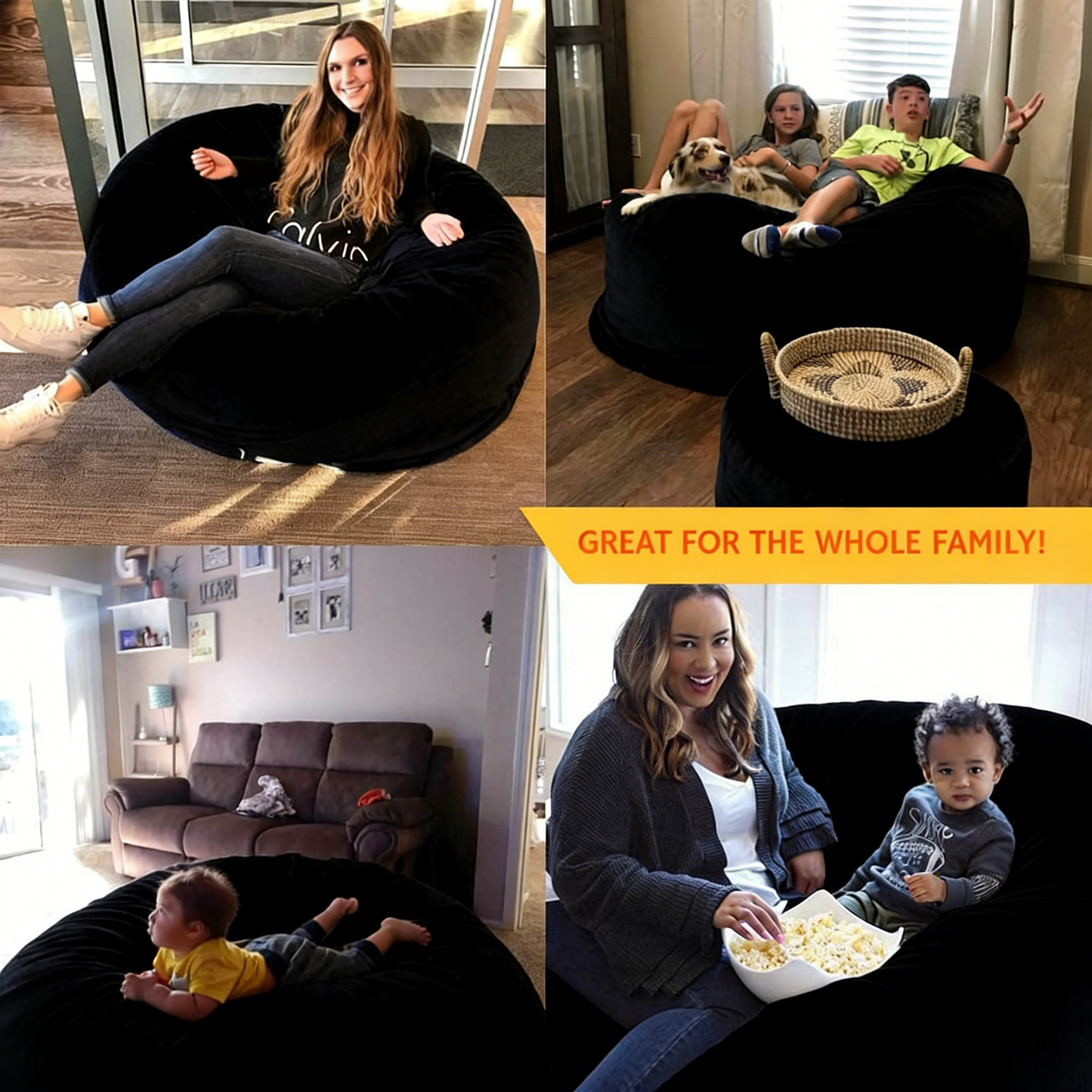 3-Foot Teal Suede Bean Bag, Oversized & Multi-Use Lounge Chair