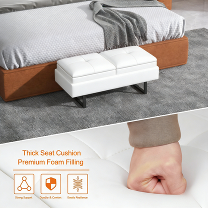 Modern Futon Sofa Bed, 2-Seater, PU Leather