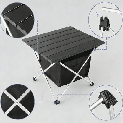 Ultralight Aluminum Folding Table with Carry Bag, Multi-Use Outdoor